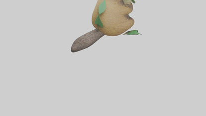 3D model Quokka munching leaves model VR / AR / low-poly