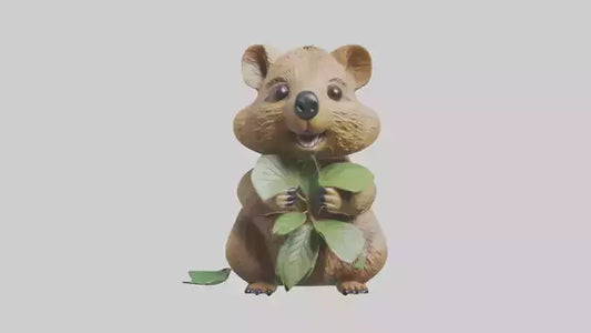 3D model Quokka munching leaves model VR / AR / low-poly