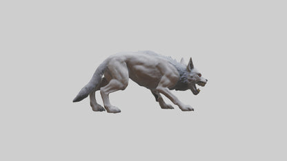 3D model Rabid wolf model VR / AR / low-poly