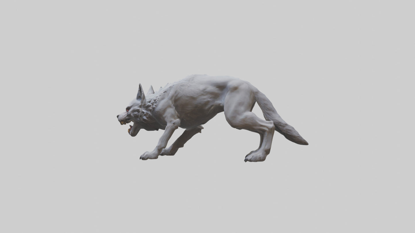 3D model Rabid wolf model VR / AR / low-poly