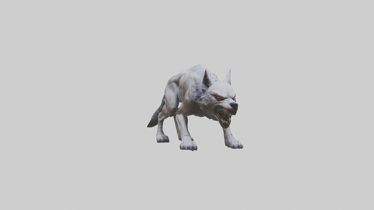 3D model Rabid wolf model VR / AR / low-poly