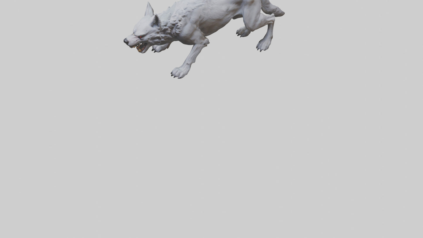 3D model Rabid wolf model VR / AR / low-poly