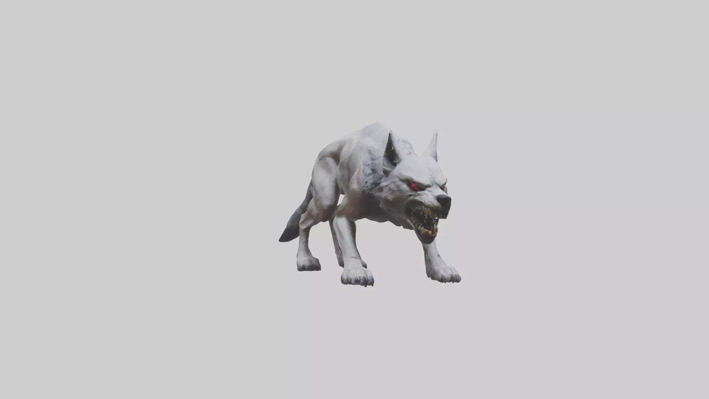 3D model Rabid wolf model VR / AR / low-poly