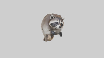 3D model Raccoon climbing model VR / AR / low-poly