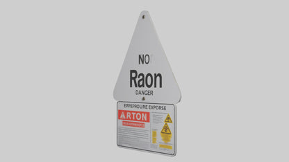 3D model Radon Exposure Risk Danger Sign model VR / AR / low-poly