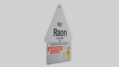 3D model Radon Exposure Risk Danger Sign model VR / AR / low-poly