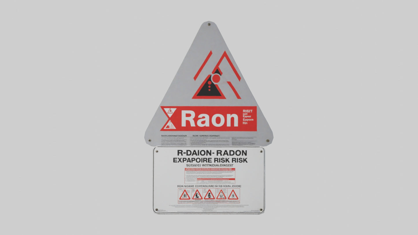 3D model Radon Exposure Risk Danger Sign model VR / AR / low-poly