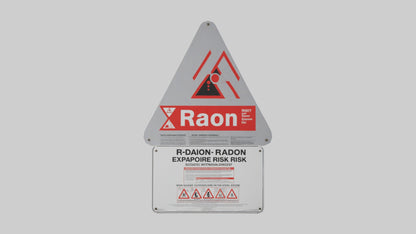 3D model Radon Exposure Risk Danger Sign model VR / AR / low-poly