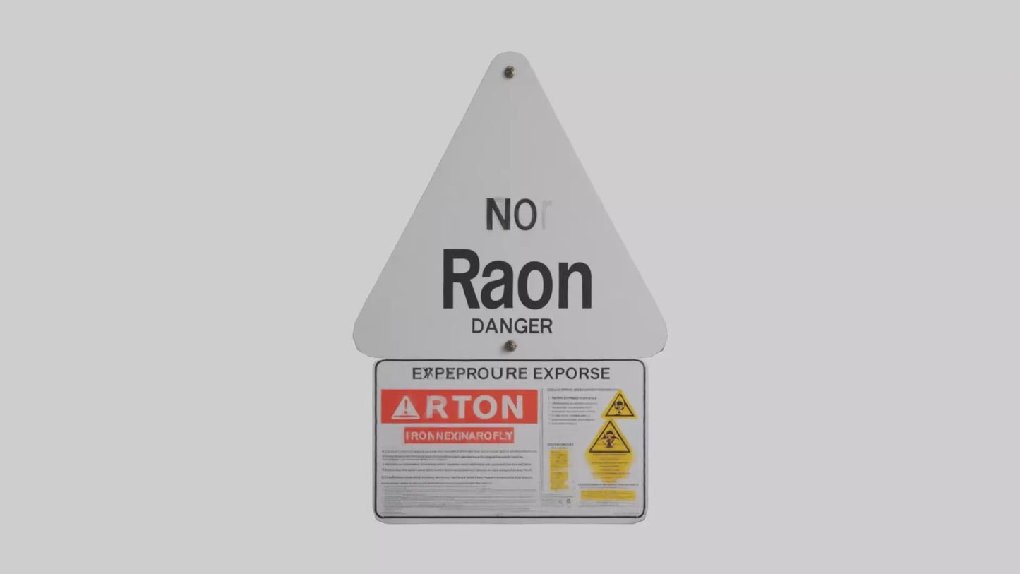 3D model Radon Exposure Risk Danger Sign model VR / AR / low-poly