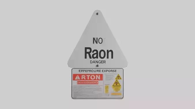 3D model Radon Exposure Risk Danger Sign model VR / AR / low-poly