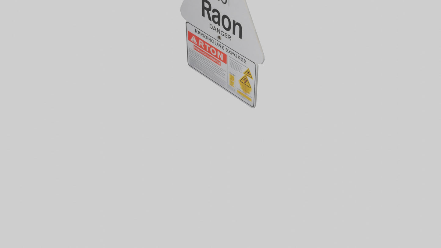 3D model Radon Exposure Risk Danger Sign model VR / AR / low-poly