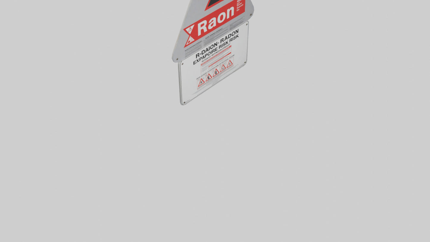 3D model Radon Exposure Risk Danger Sign model VR / AR / low-poly