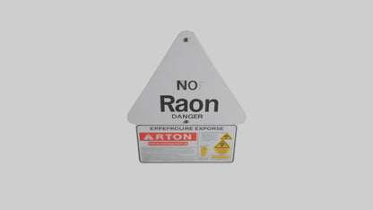 3D model Radon Exposure Risk Danger Sign model VR / AR / low-poly