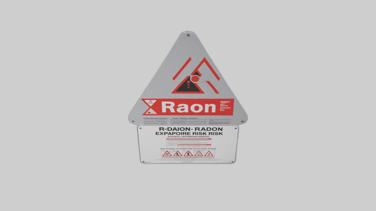 3D model Radon Exposure Risk Danger Sign model VR / AR / low-poly