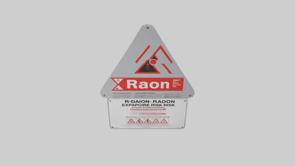 3D model Radon Exposure Risk Danger Sign model VR / AR / low-poly