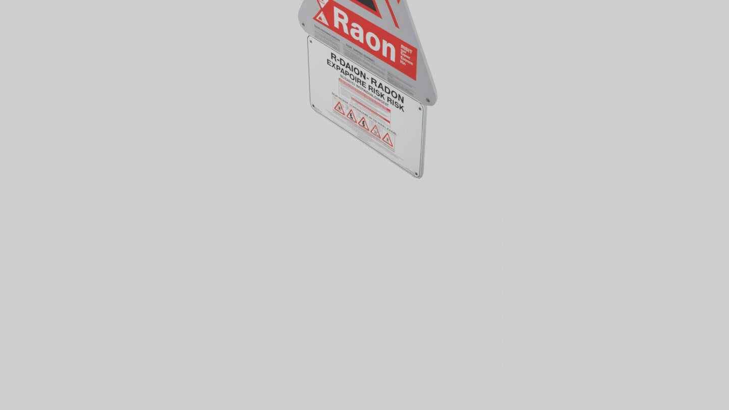 3D model Radon Exposure Risk Danger Sign model VR / AR / low-poly