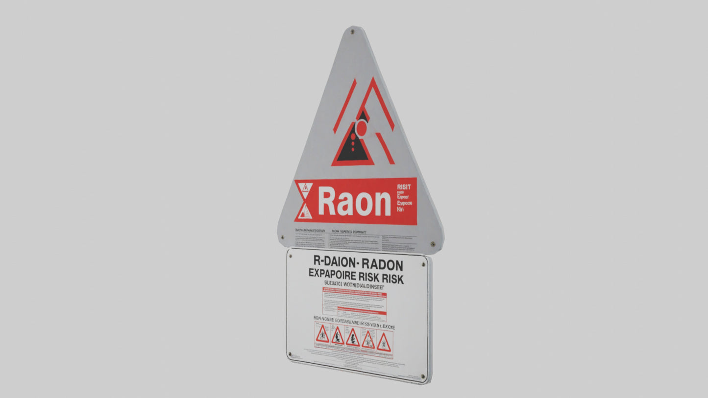 3D model Radon Exposure Risk Danger Sign model VR / AR / low-poly