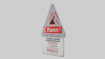 3D model Radon Exposure Risk Danger Sign model VR / AR / low-poly