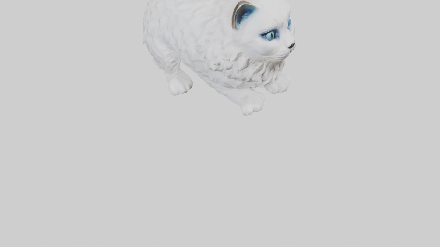3D model Ragdoll Cat statue model VR / AR / low-poly