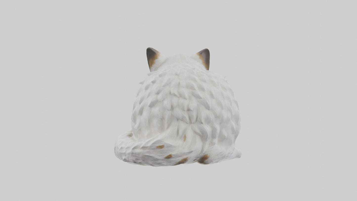 3D model Ragdoll Cat statue model VR / AR / low-poly