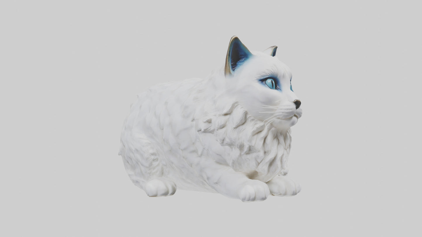 3D model Ragdoll Cat statue model VR / AR / low-poly