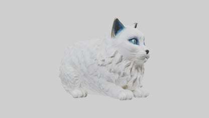 3D model Ragdoll Cat statue model VR / AR / low-poly