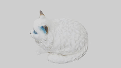 3D model Ragdoll Cat statue model VR / AR / low-poly
