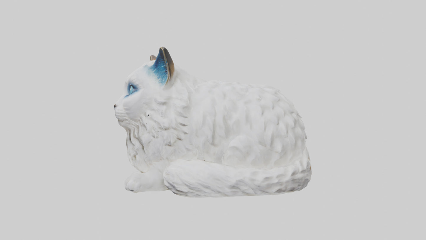 3D model Ragdoll Cat statue model VR / AR / low-poly