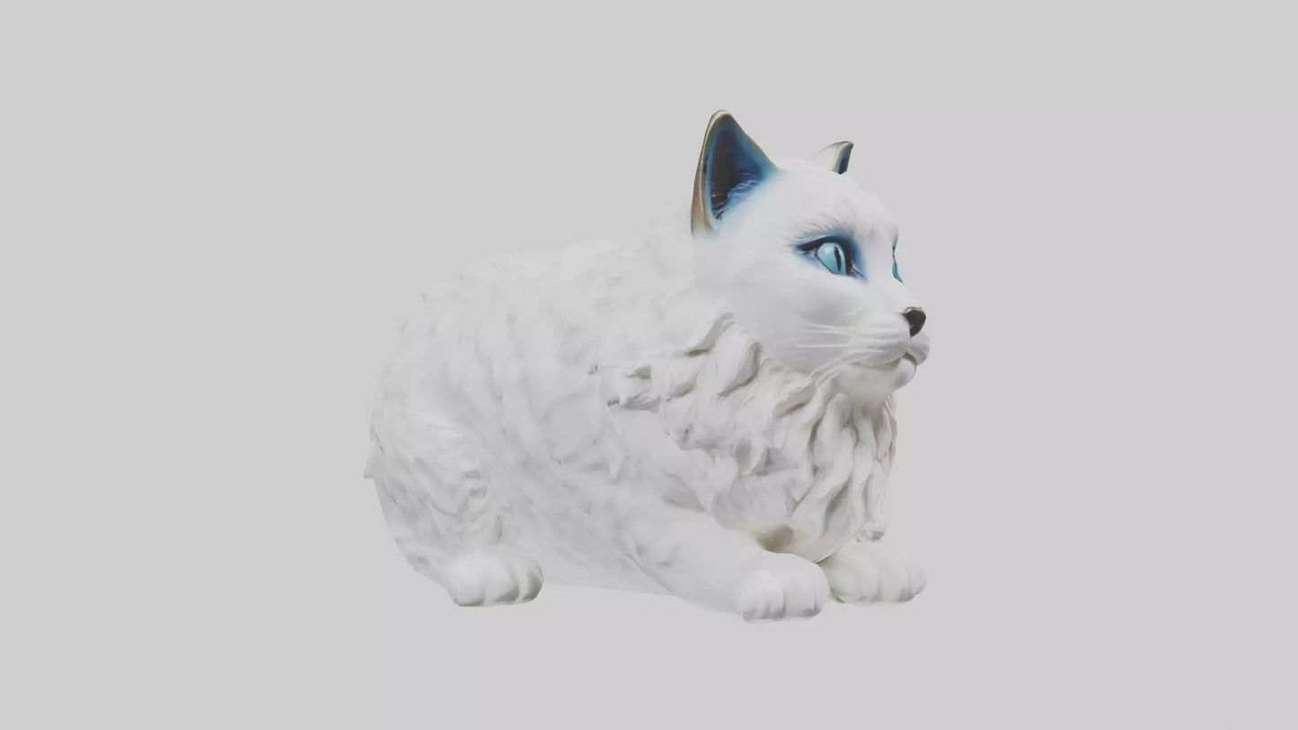 3D model Ragdoll Cat statue model VR / AR / low-poly
