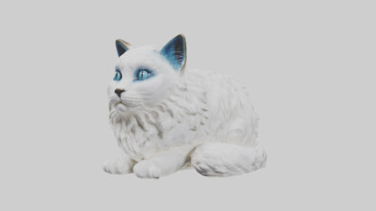3D model Ragdoll Cat statue model VR / AR / low-poly
