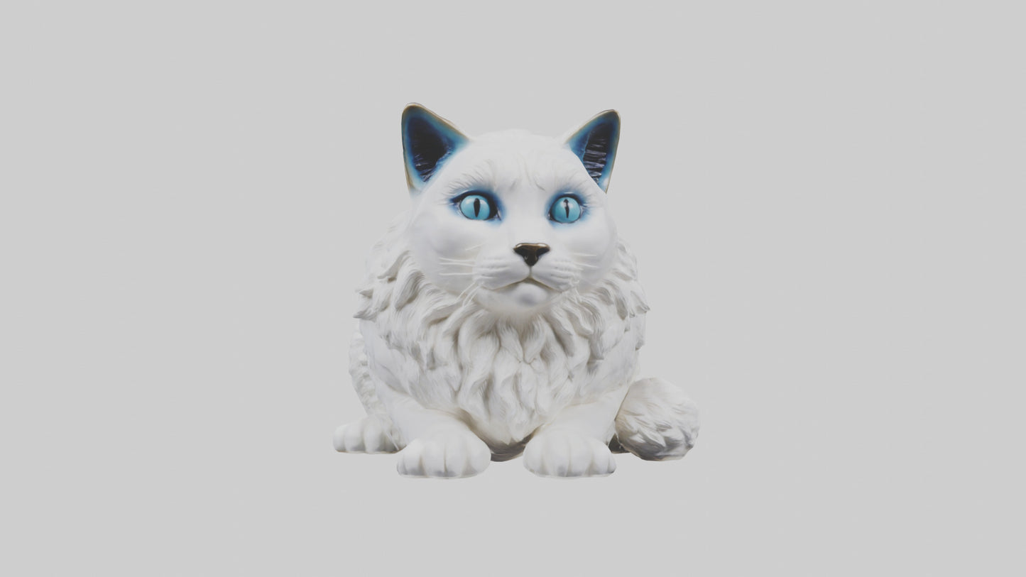 3D model Ragdoll Cat statue model VR / AR / low-poly