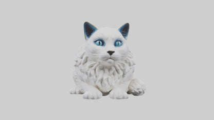 3D model Ragdoll Cat statue model VR / AR / low-poly