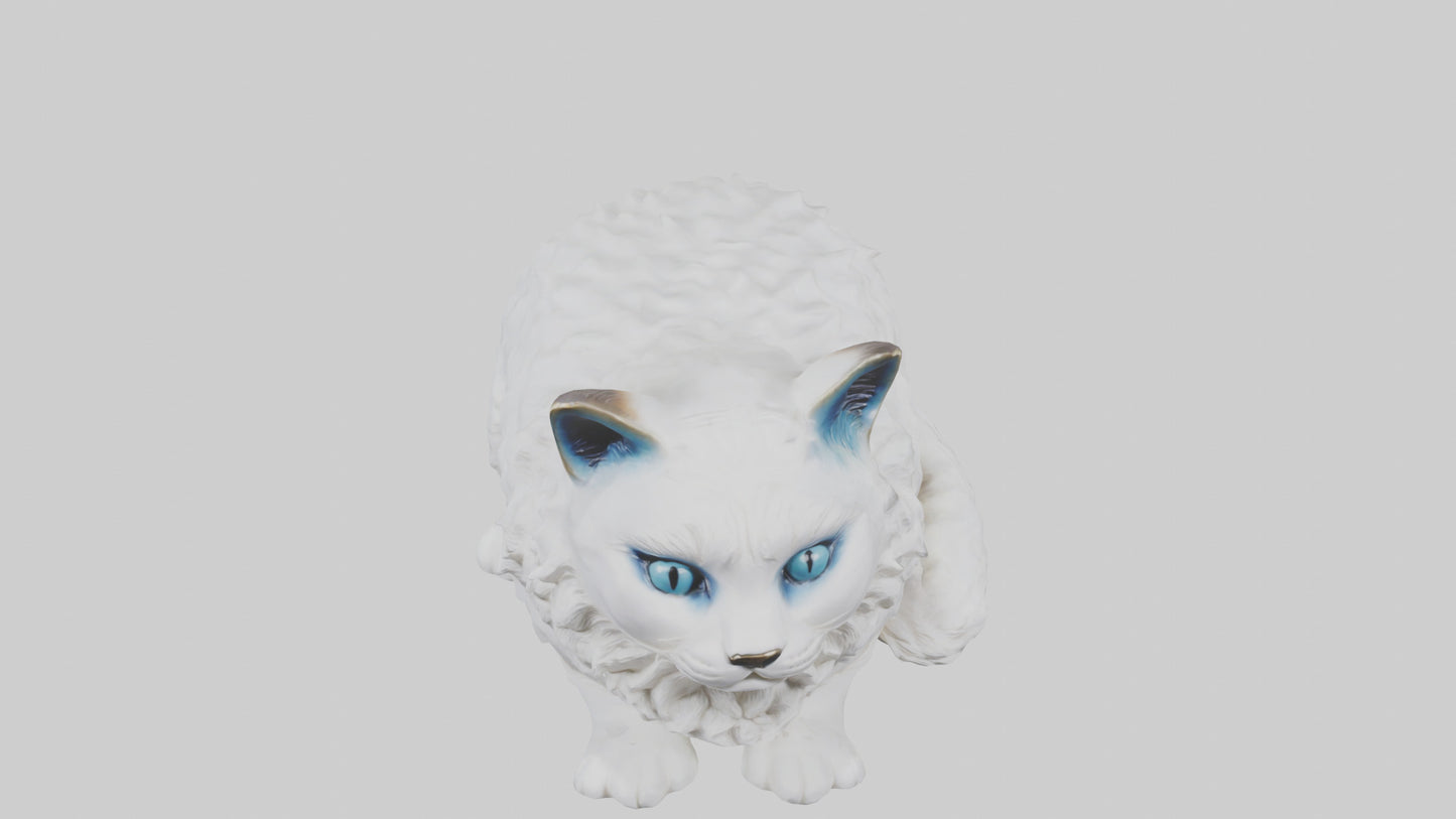 3D model Ragdoll Cat statue model VR / AR / low-poly