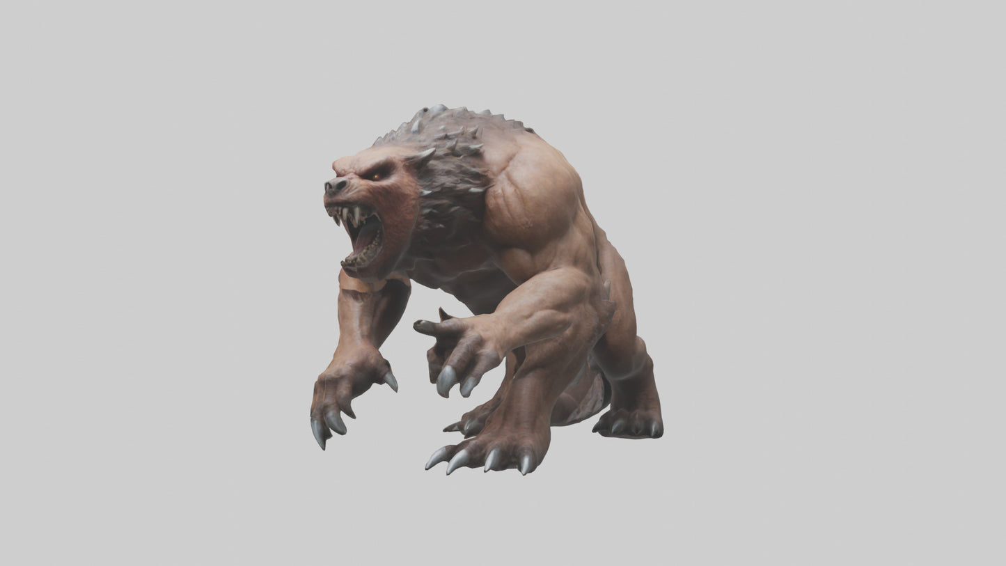3D model Raging beast model 2 VR / AR / low-poly