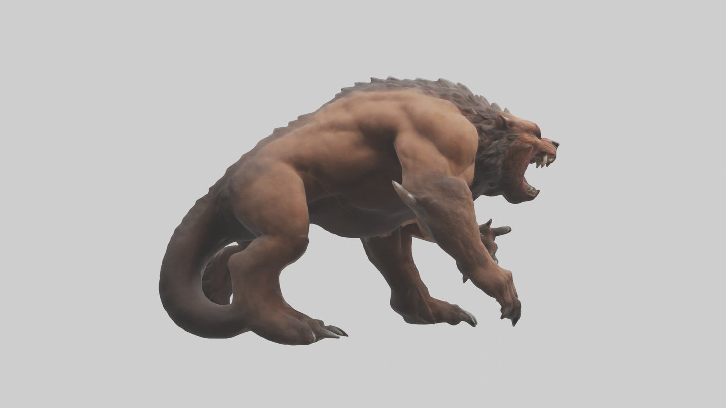 3D model Raging beast model 2 VR / AR / low-poly