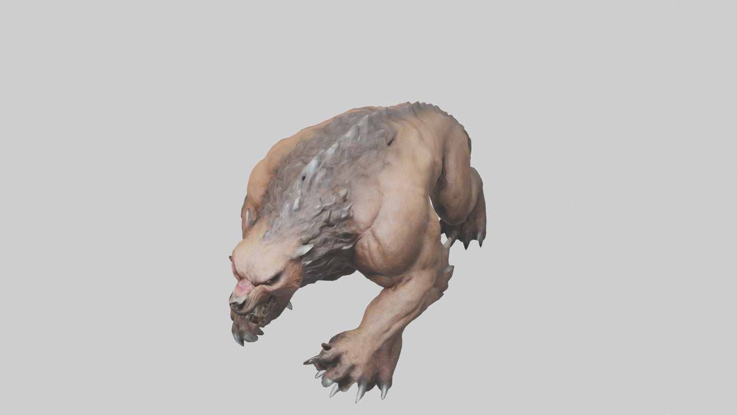 3D model Raging beast model 2 VR / AR / low-poly