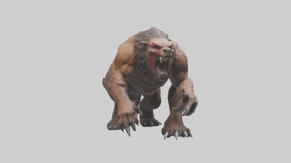 3D model Raging beast model 2 VR / AR / low-poly