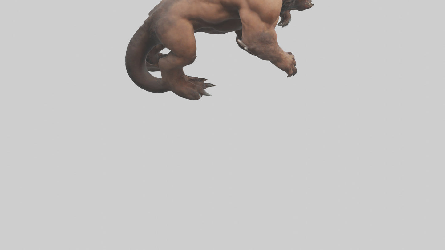 3D model Raging beast model 2 VR / AR / low-poly