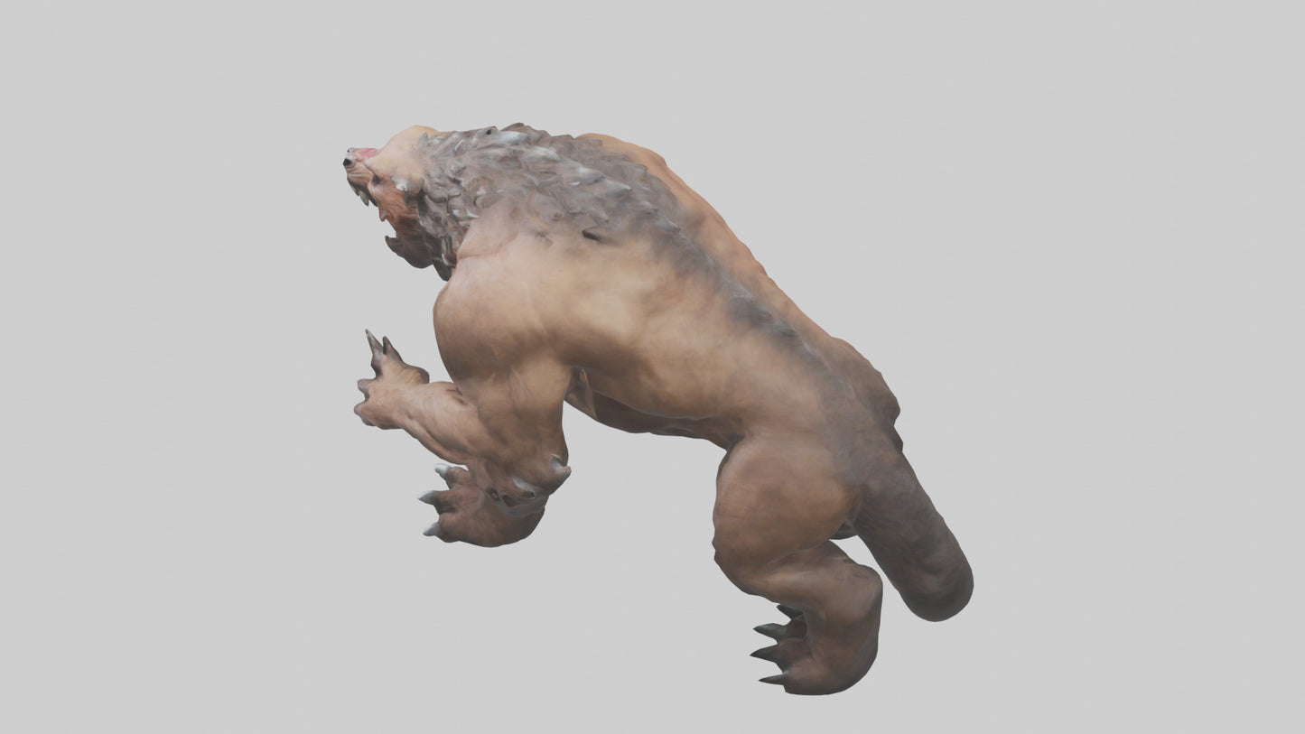 3D model Raging beast model 2 VR / AR / low-poly