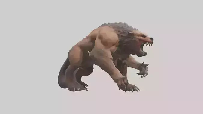 3D model Raging beast model 2 VR / AR / low-poly
