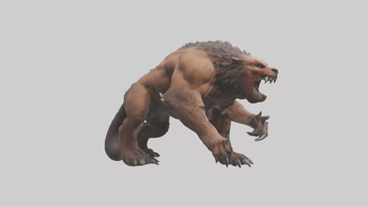 3D model Raging beast model 2 VR / AR / low-poly