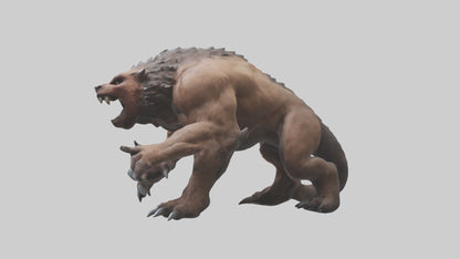 3D model Raging beast model 2 VR / AR / low-poly