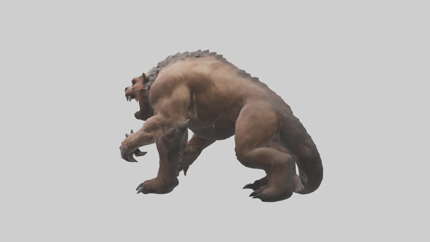 3D model Raging beast model 2 VR / AR / low-poly