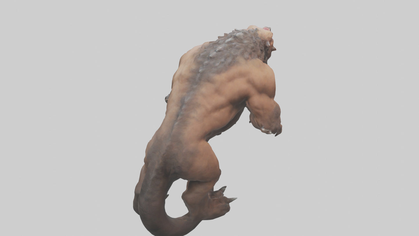 3D model Raging beast model 2 VR / AR / low-poly