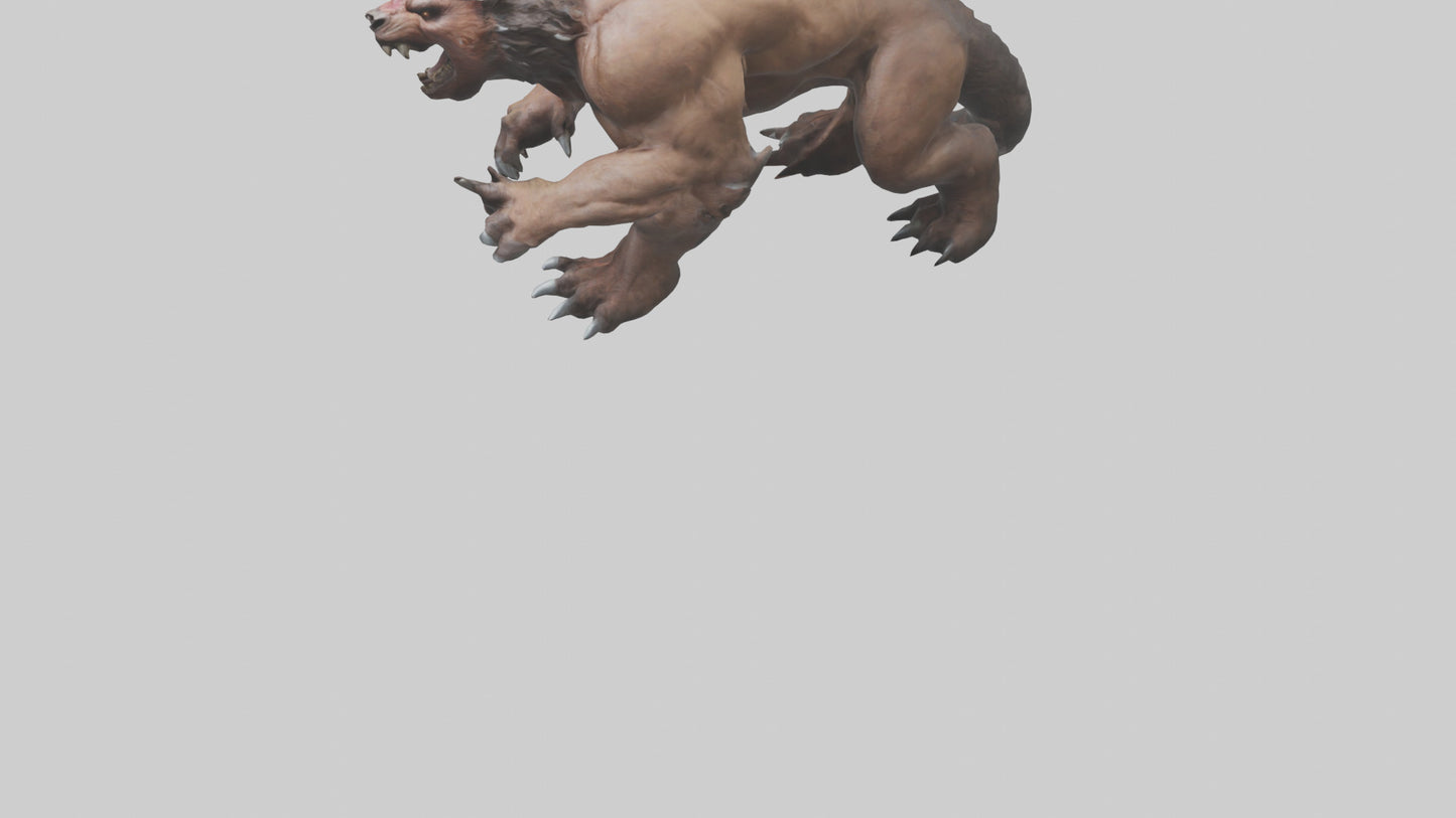 3D model Raging beast model 2 VR / AR / low-poly