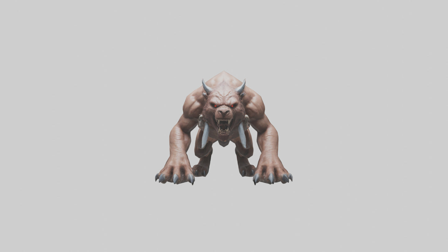 3D model Raging Beast Model VR / AR / low-poly