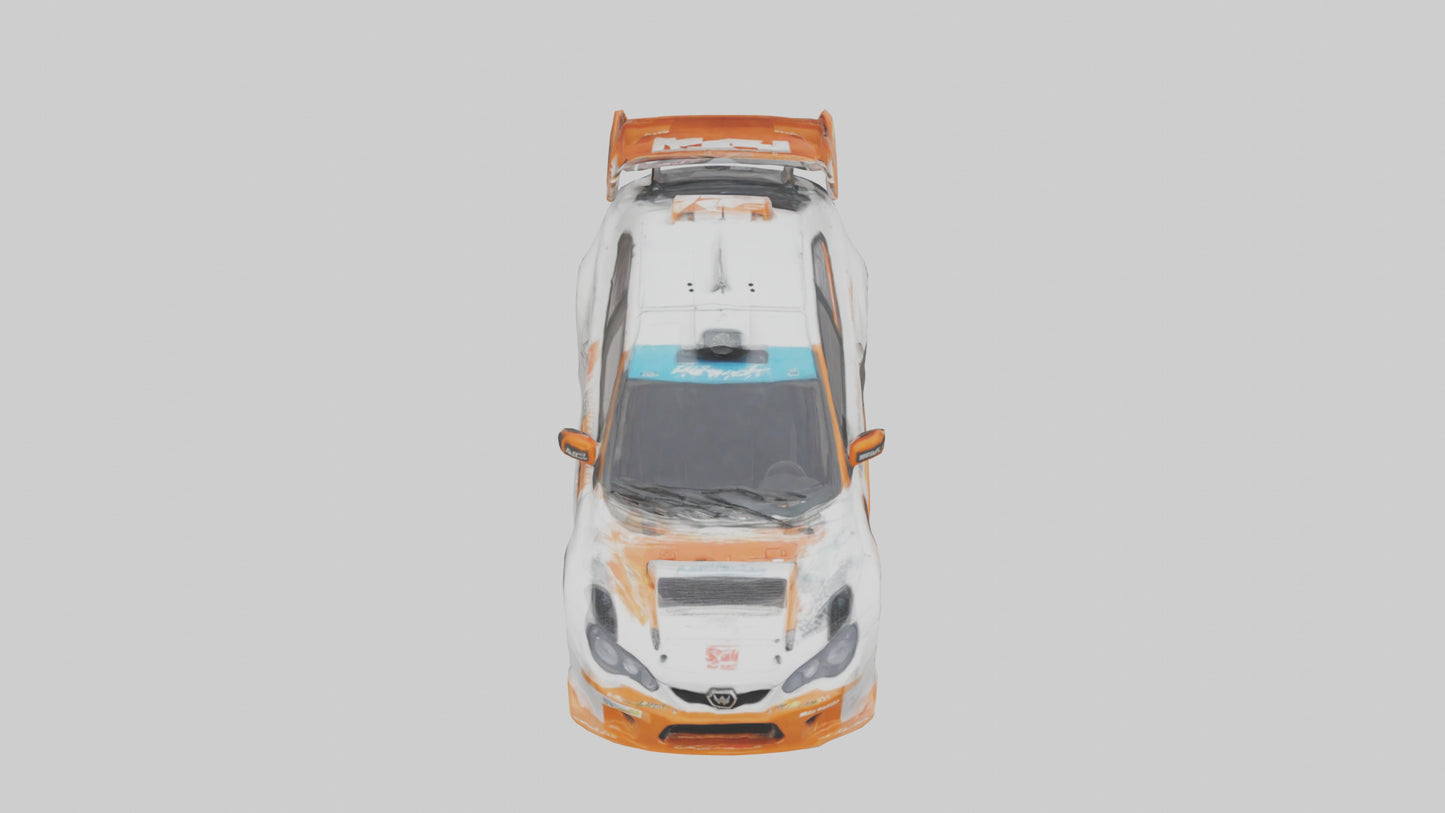 3D model Rally Car with Modern Wheels model VR / AR / low-poly