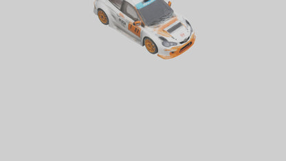 3D model Rally Car with Modern Wheels model VR / AR / low-poly