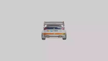 3D model Rally Car with Modern Wheels model VR / AR / low-poly