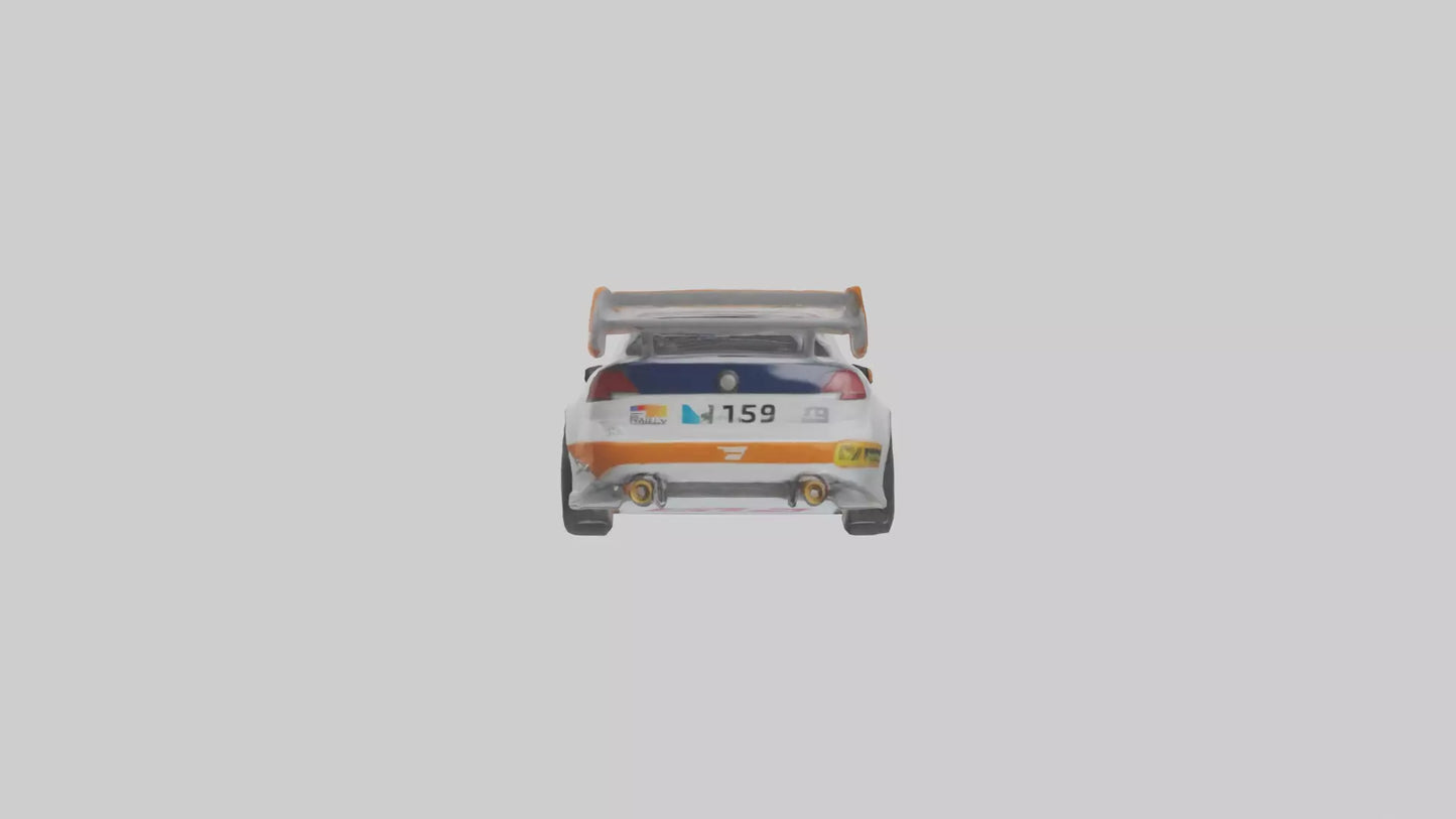 3D model Rally Car with Modern Wheels model VR / AR / low-poly